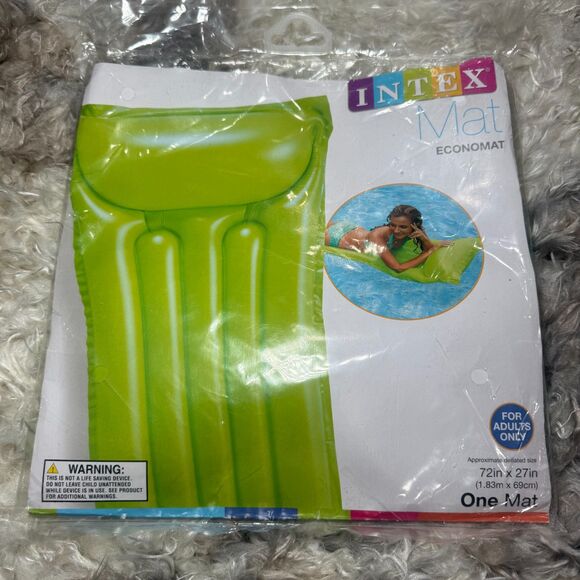 INTEX Economat 72”x27” Inflatable‎ Adult Float Mat Green #59703EP NEW SEALED - Picture 1 of 6
